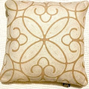 Devi Designs Cream & Tan Throw Pillow